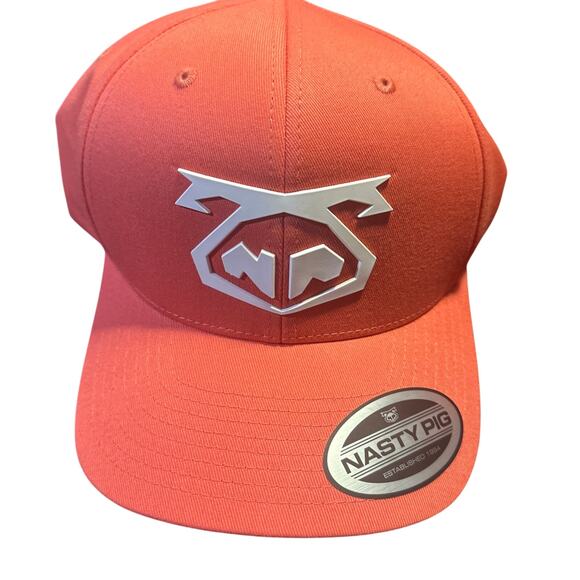 Nasty Pig Men’s Hat S/M Coral/White Snout Logo Flexfit Cap Kink Streetwear - Picture 1 of 1